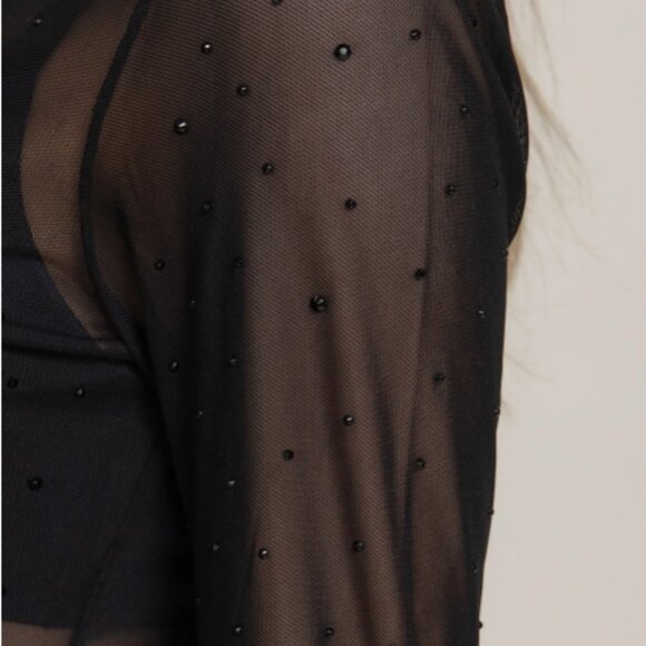 CLEAR OUT!!! Sheer Rhinestone Top - Picture 6 of 7